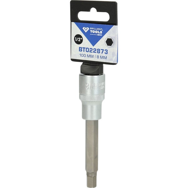 Brilliant Tools Innensechskant-Steckschlüssel mit einer Größe von 8 mm und einer Länge von 100 mm