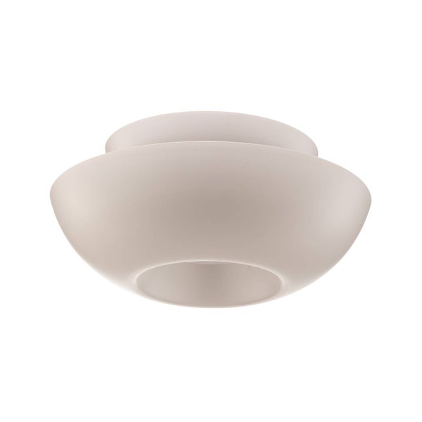 Runde Deckenleuchte aus mattem Opalglas.