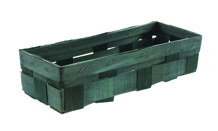FRANK FLECHTWAREN | Schale Gefärbt, grün, HOLZ, 36 x 14 x 9 cm