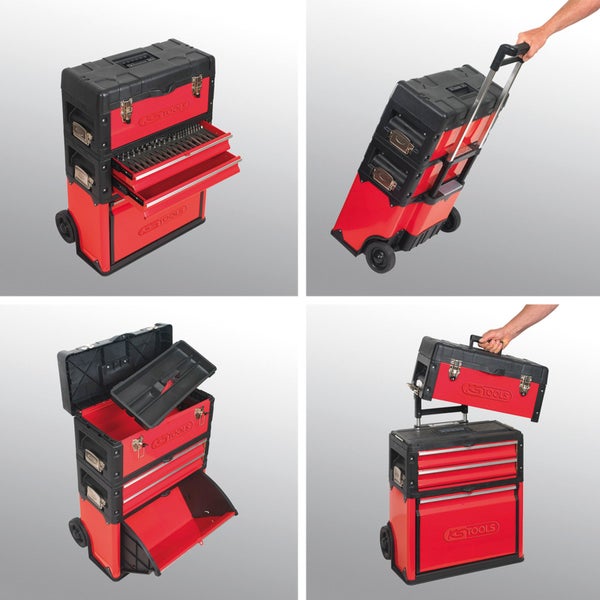 KS TOOLS Fahrbarer Kunststoff-Stahlblech-Werkzeugkasten - 850.0340