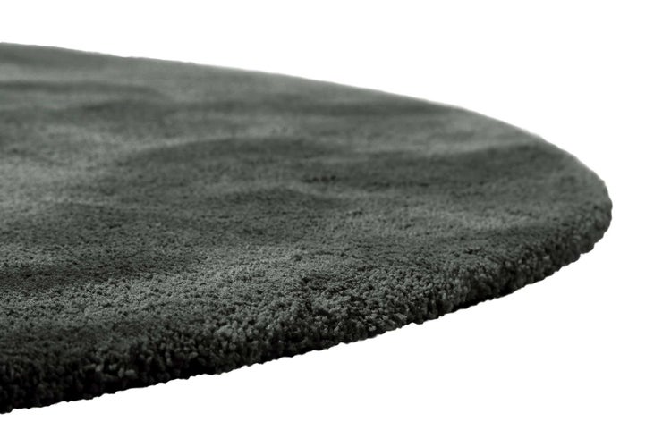 Teppich Rund Anthrazit Grün Hochflor Pisa Homie Living 120 cm rund