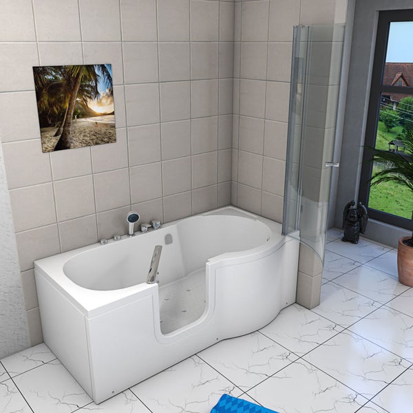 Seniorendusche Sitzwanne Tür S12D-EH-AIR-L 170x85cm