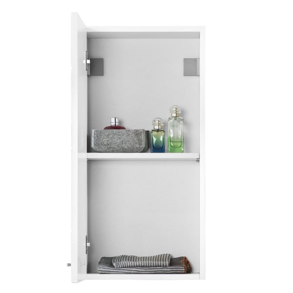 Hängeschrank Bad Weiß 'Der Bademeister', Badschrank, Apothekerschrank oder Medizinschrank schmal aus MDF Holz in 71x35x22 (HxBxT in cm), auch als Badmöbel Set