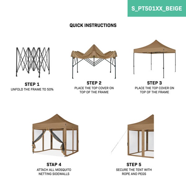 VONROC Pavillon 3x3m wasserdicht stabil - Partyzelt EasyUp System [3Min Aufbau] Popup Faltpavillon modular erweiterbar als Festival Zelt, Gartenpavillon