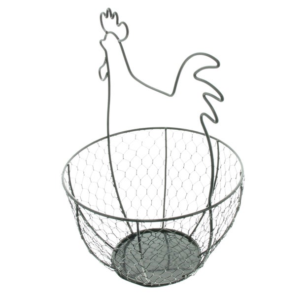 FRANK FLECHTWAREN | Eierkorb Henne, METALL, 19 x 17,5 x 25 cm