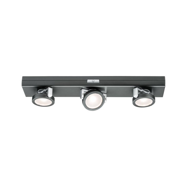 LED Unterschrankleuchte Batterie Rotate inkl. Schalter 310x60mm 3x18lm 3000K dimmbar Anthrazit, Chrom matt