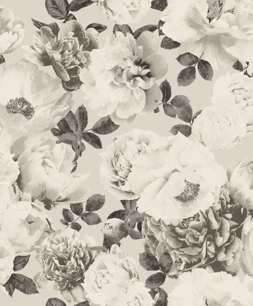 Masureel Tapete Blumen Grau - 53 cm x 10.05 m - 630612