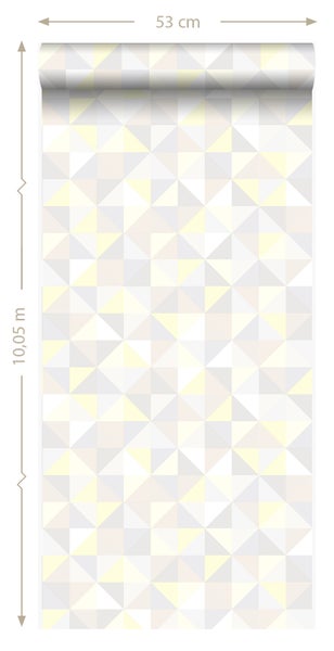 Tapetenrolle mit geometrischem Dreiecksmuster, 53 cm breit und 10,05 m lang