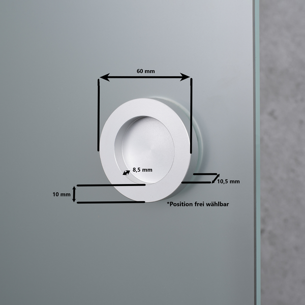 Glasschiebetür Blockstreifen 900 x 2150 mm Komplettset mit Griffmuschel inkl. 2Seitiger Softclose