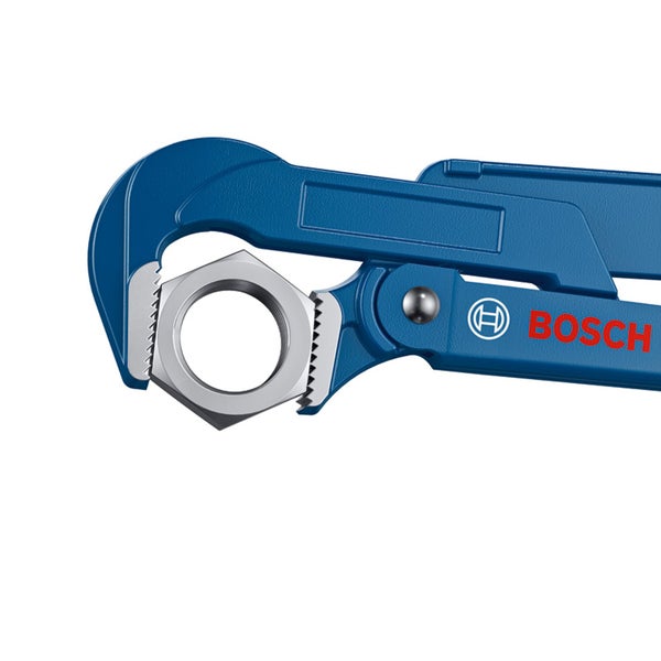 Rohrzange mit Sechskantmutter und Bosch Logo