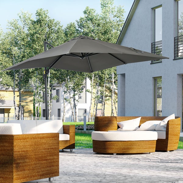 Grossschirm 245cm x 245cm x 245cm, Metall Grau
