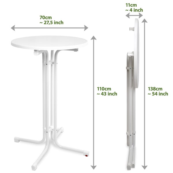 Beautissu Sylt Stehtisch Ø 70 cm Weiß
