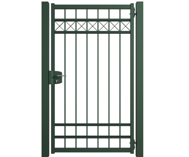 Gartentür aus Metall mit Schloss