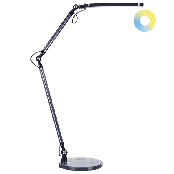 Abbildung einer Schreibtischleuchte mit Maßangaben