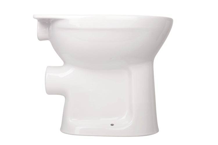 Calmwaters® Stand WC Weiß Universal, ovale Standtoilette mit Spülrand, Flachspüler Abgang waagerecht, klassische Toilette, Sanitärkeramik, bodenstehendes WC, Weiß, 07AB2317