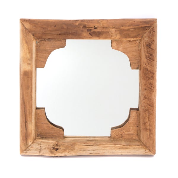 Wandspiegel India Teakholz, 50x50 cm naturfarben