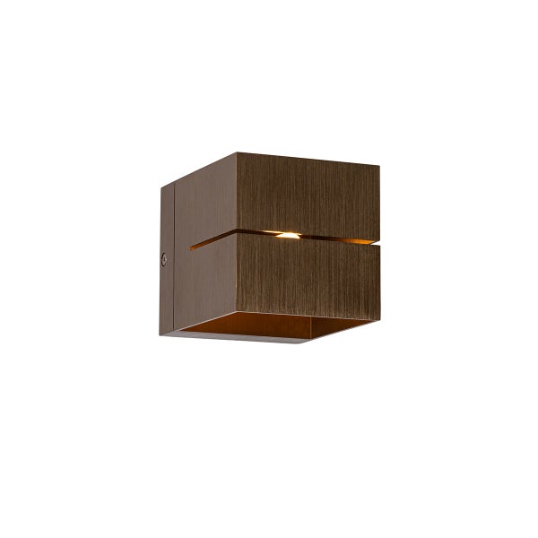 Quadratische Wandleuchte aus Holz