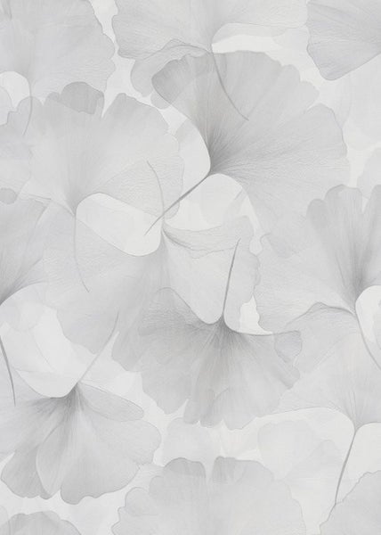 Erismann Tapete Ginkgoblätter Silber - 53 cm x 10.05 m - 662394