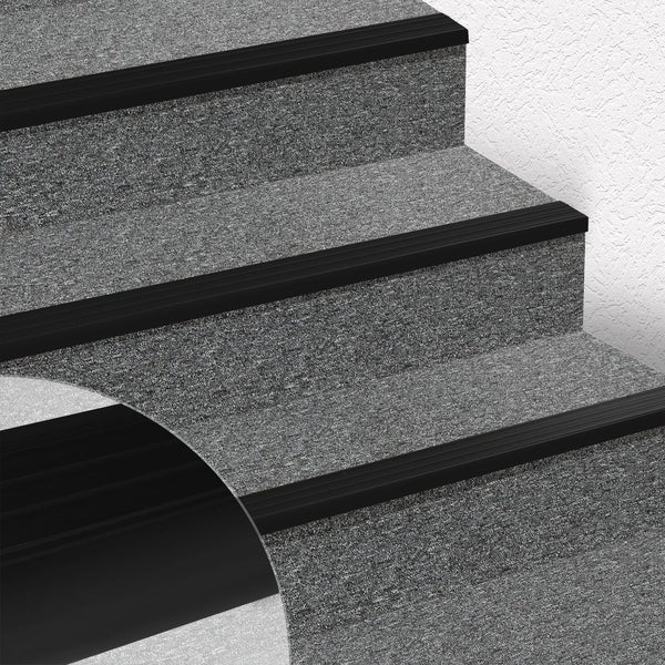 FLOORDIREKT Stufenkantenprofil Toronto - Treppenkantenprofil - Schwarz - 4 x 2,5 x 120 cm