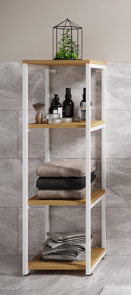 Holz Badmöbel Bad Hochschrank Bad Regal Bitila L