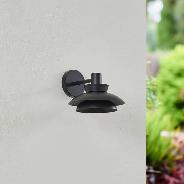 Lucande Wandleuchte außen Thais (spritzwassergeschützt (Modern) in Schwarz aus Metall (1 flammig, E14) - Außenwandleuchten Wandlampe Led Außenlampe Outdoor für Außenwand/Hauswand Haus