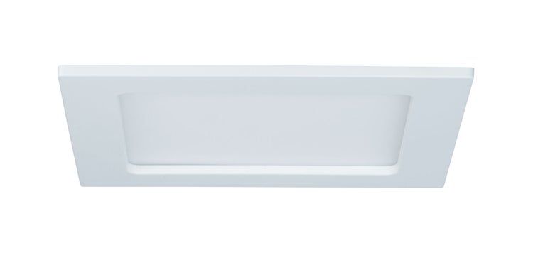 Quadratisches LED Einbaupanel in schlichtem Design für die Deckenmontage zur Beleuchtung von Innenräumen.