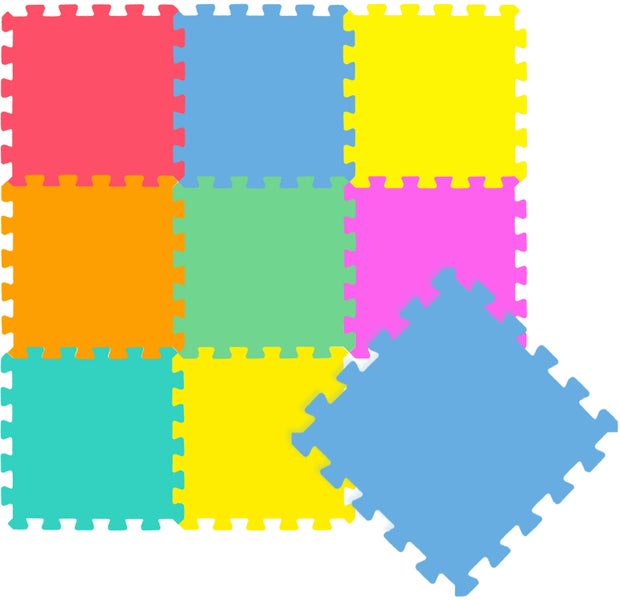 Bunte Schaumstoff Puzzlemattenteile für Kinder zum Spielen und Boden auslegen