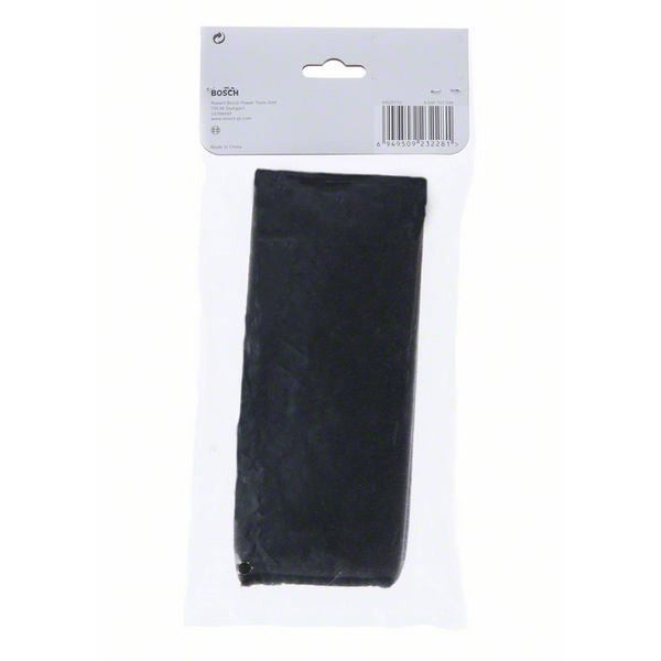 Schwarzer Bosch Schleifschwamm in transparenter Verpackung mit Bosch Logo und Barcode.