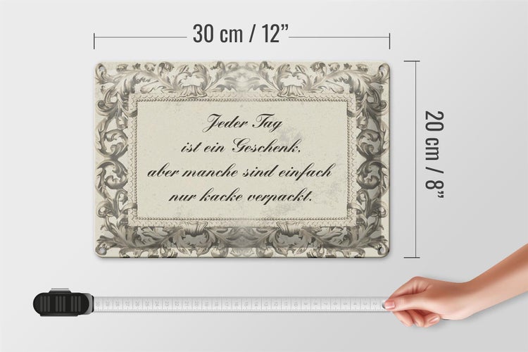 Blechschild Spruch 30x20cm Jeder Tag ist ein Schild