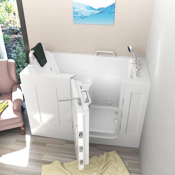 Sitzwanne Whirlpool Badewanne mit Tür S07WP-C-L 140x76cm