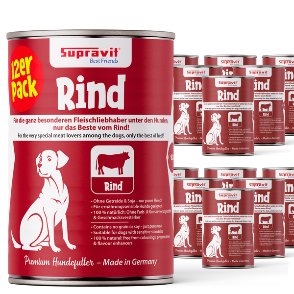 Supravit Best Friends Rind Hundefutter im 12er Pack