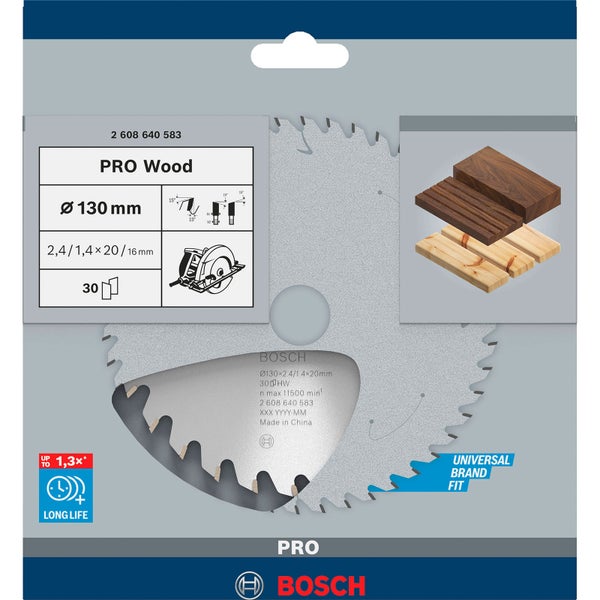 Bosch PRO Wood Kreissägeblatt 130 x 2,4 x 20 mm - 2608640583