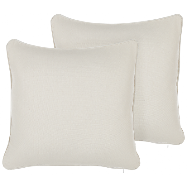 Dekokissen 2er Set HELIOTROPE 45 x 45 cm Weiß Ohne Muster