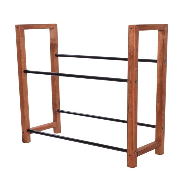 PROREGAL Getränkekistenregal HUNSRÜCK HxBxT 95x112x32cm 6 Kisten auf 2 Ebenen Massives Kiefernholz Braun geölt