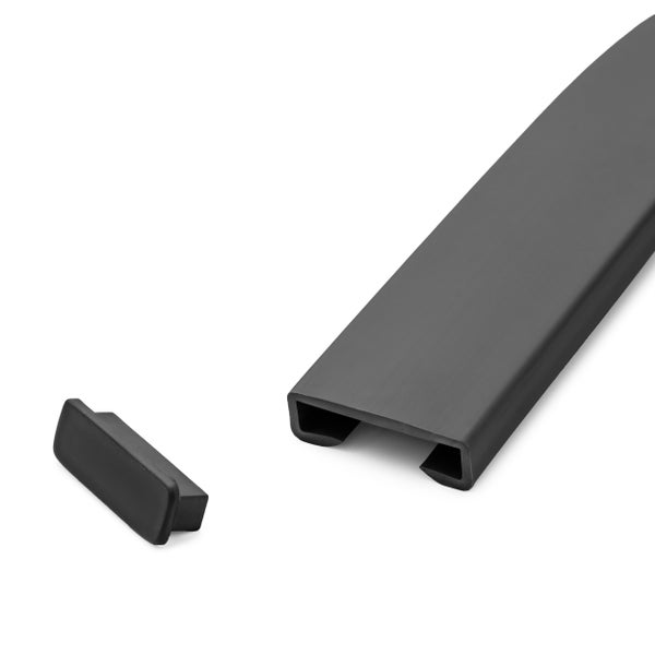 Quest Endkappe, Abschlusskappe für PVC Handlauf 40x8mm, Treppenhandlauf STANDARD - Schwarz
