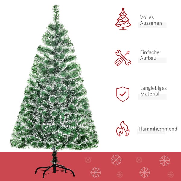 HOMCOM Künstlicher Weihnachtsbaum, ∅75 x H150 cm, PET, Grün