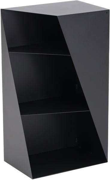 Schwarzes Wandregal mit drei Fächern