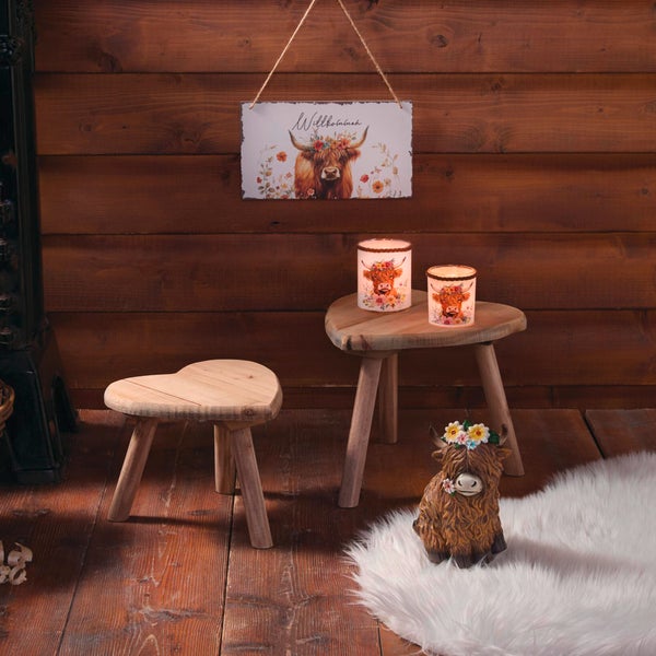 FRANK FLECHTWAREN|Dekofigur Stier mit Blumenkranz, 12 x 14 x 20 cm, POLYRESIN