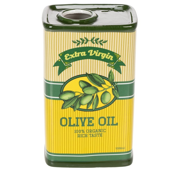 Dekorative Ölkanne im Design einer Olivenölflasche