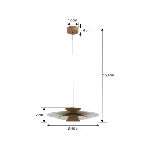 Lucande LED Livie dimmbar (Modern) in Creme (1 flammig, ) Wohnzimmerleuchte