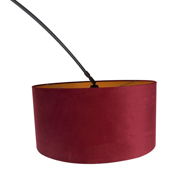 Rotbraune Stoff-Hängelampe mit schwarzer Aufhängung