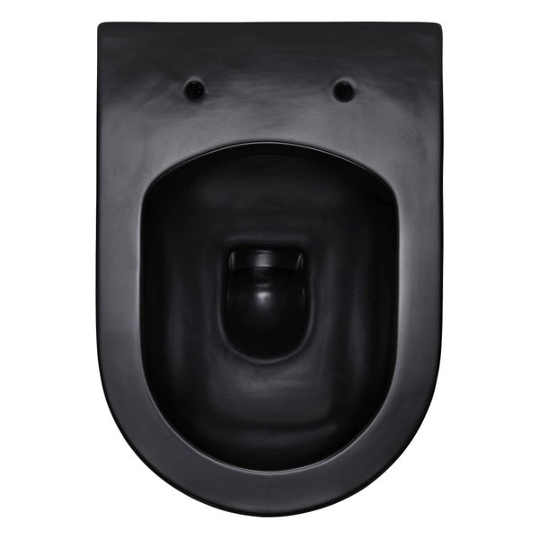 SCHÖNER WOHNEN-Kollektion Wand-WC ANTUS, Mattschwarz, spülrandlose Keramik hänge Toilette, Abgang waagerecht