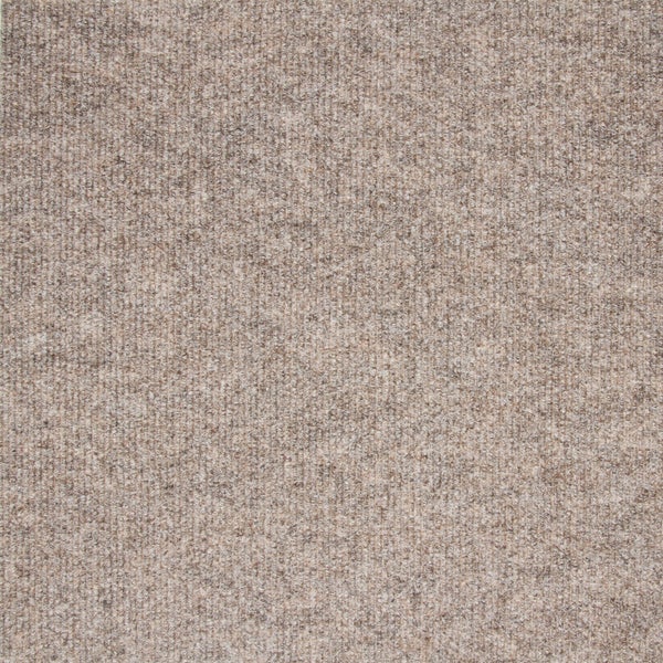 Beige Teppichfliesen Nadelvlies gerippt Selbstliegende Teppichfliesen 50 x 50 cm robust Nadelfilz Bodenbelag