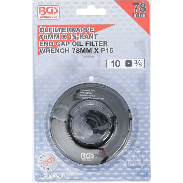BGS Ölfilterschlüssel 15-kant Ø 78 mm für Ford / Nissan / Toyota - 1039-78-15