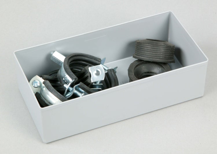PROREGAL SparSet 10 x Sortimentskasten EuroPlus Insert HxBxT 6,3 x 10,8 x 21,6 cm Grau