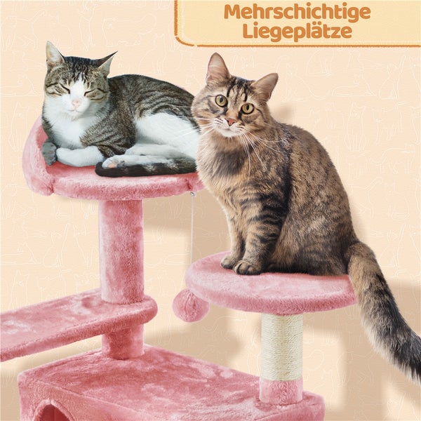 Mehrstöckiger Kratzbaum mit zwei Katzen