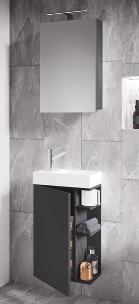 2-tlg Gäste WC Bad Waschtisch Lumia Spiegelschrank