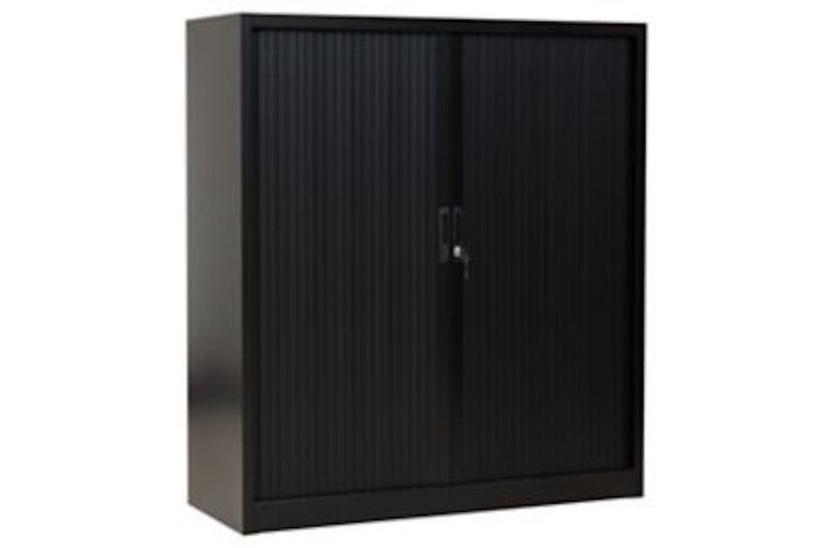 PROREGAL Rollladenschrank Weasel 3 Ordernhöhen HxBxT 135 x 120 x 46 cm Schwarz