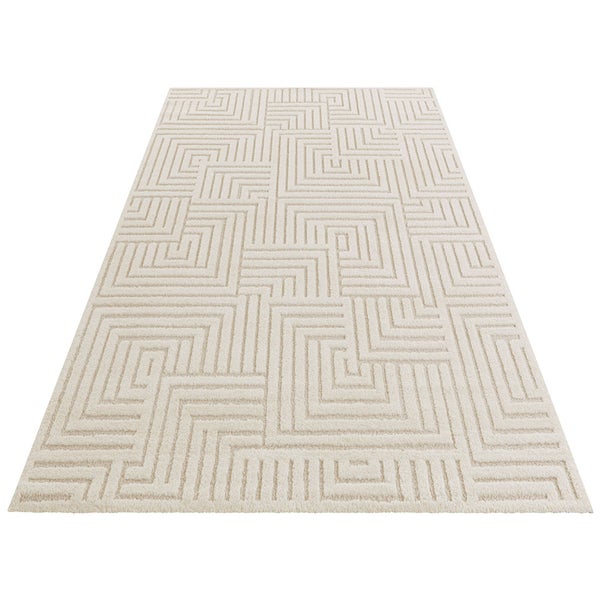 Kurzflor Teppich Manipu Creme - 80x150x1,4cm