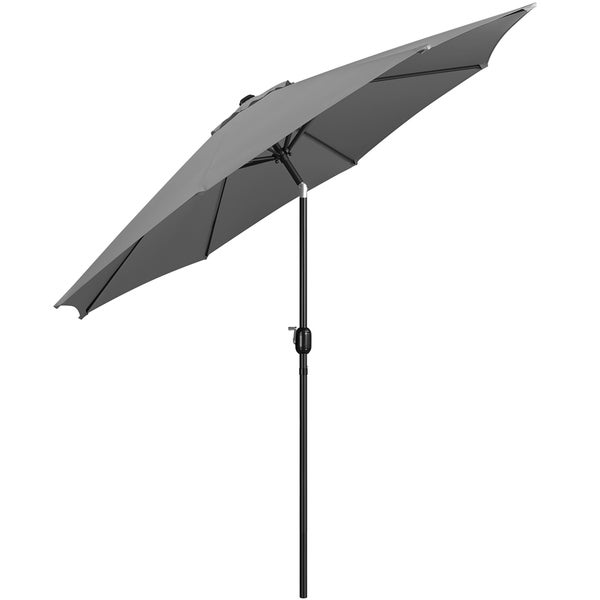 Grauer Gartenschirm mit Kurbelmechanismus
